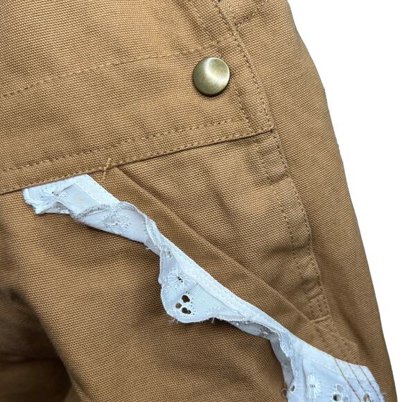 KENYON INTERNATIONAL Girls Lace-Trim Bib Overalls Regular Fit Cotton Brown 3T - Picture 11 of 12